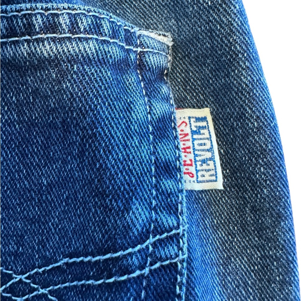 REVOLT Y2K Boho Embroidered Hem Wide Leg Jeans High Rise 32x30 Size 14 Hippie - Picture 10 of 14